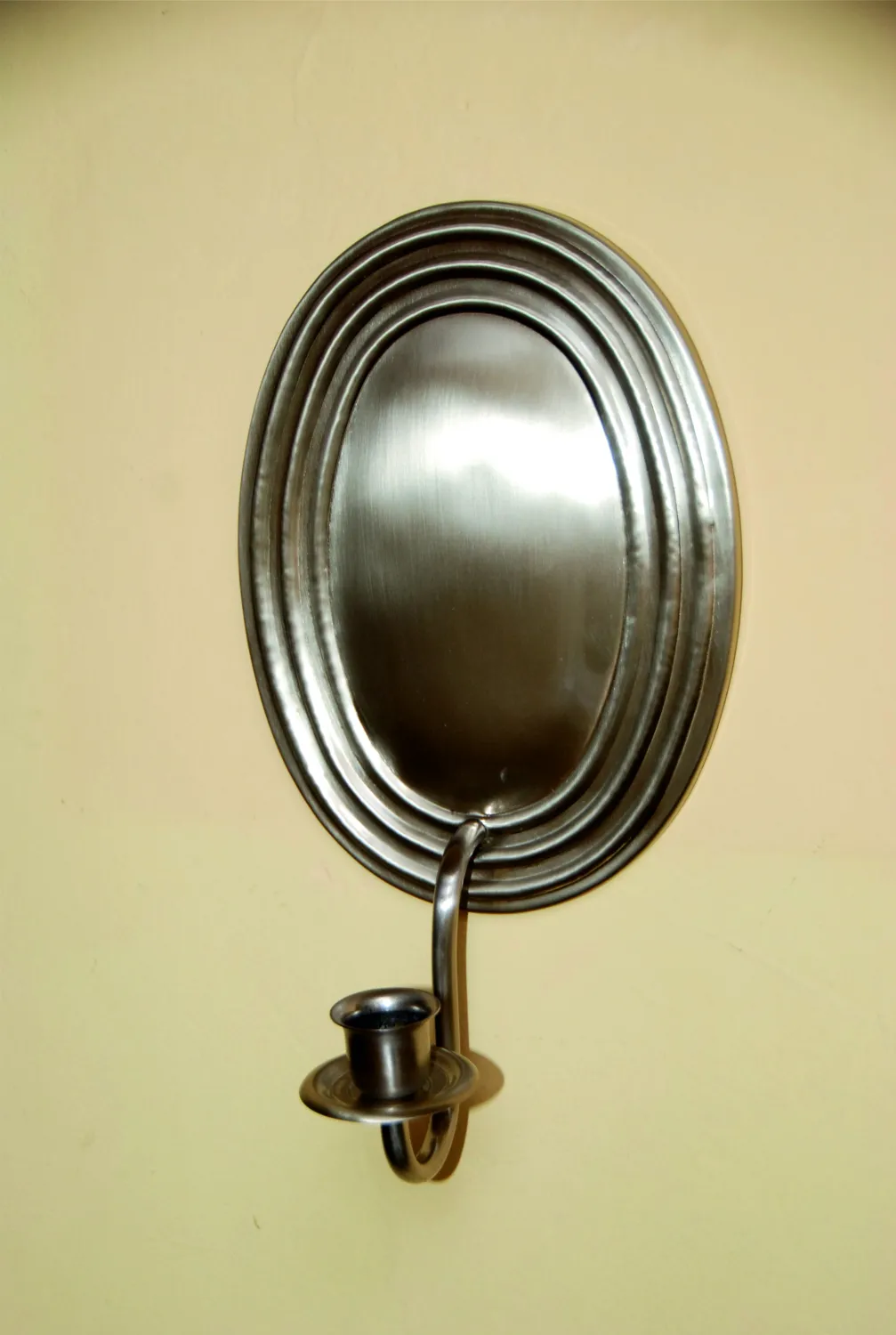 kl.Spiegelblaker, oval, 1-arm.,220/170 mm, Neusilber, matt geschliffen