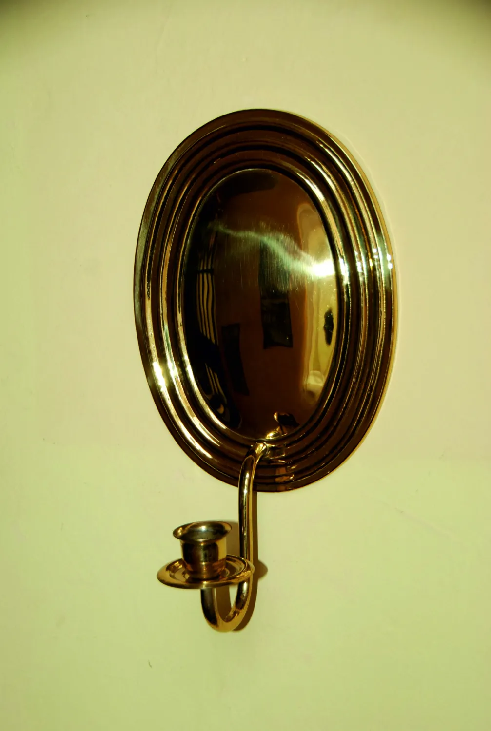 kl.Spiegelblaker, oval, 1-arm.,220/170 mm, Messing