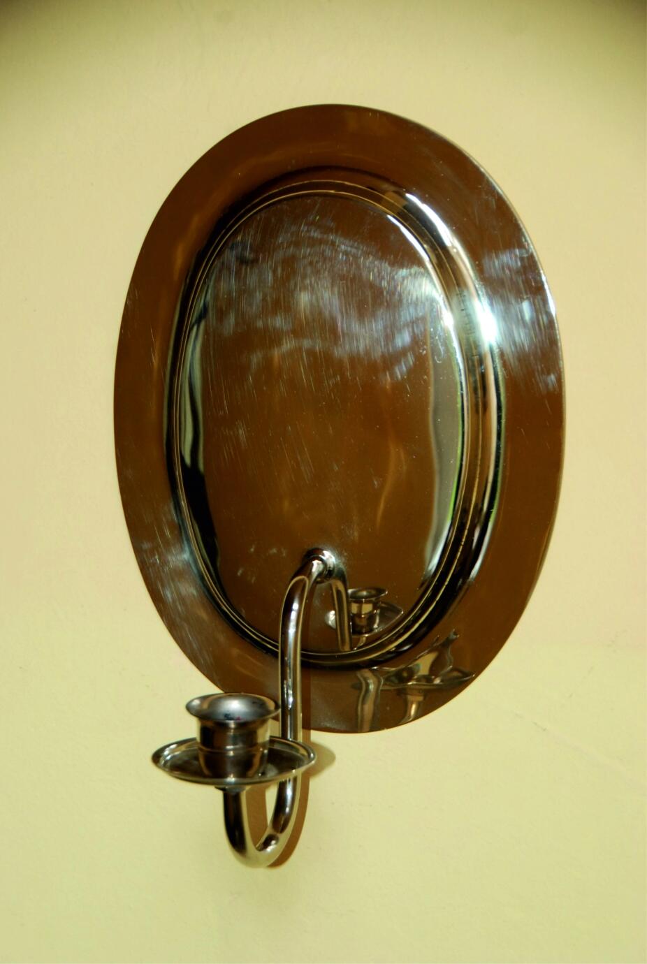 Bidermeierblaker, glatt, 1-arm., 250/180 mm, Neusilber