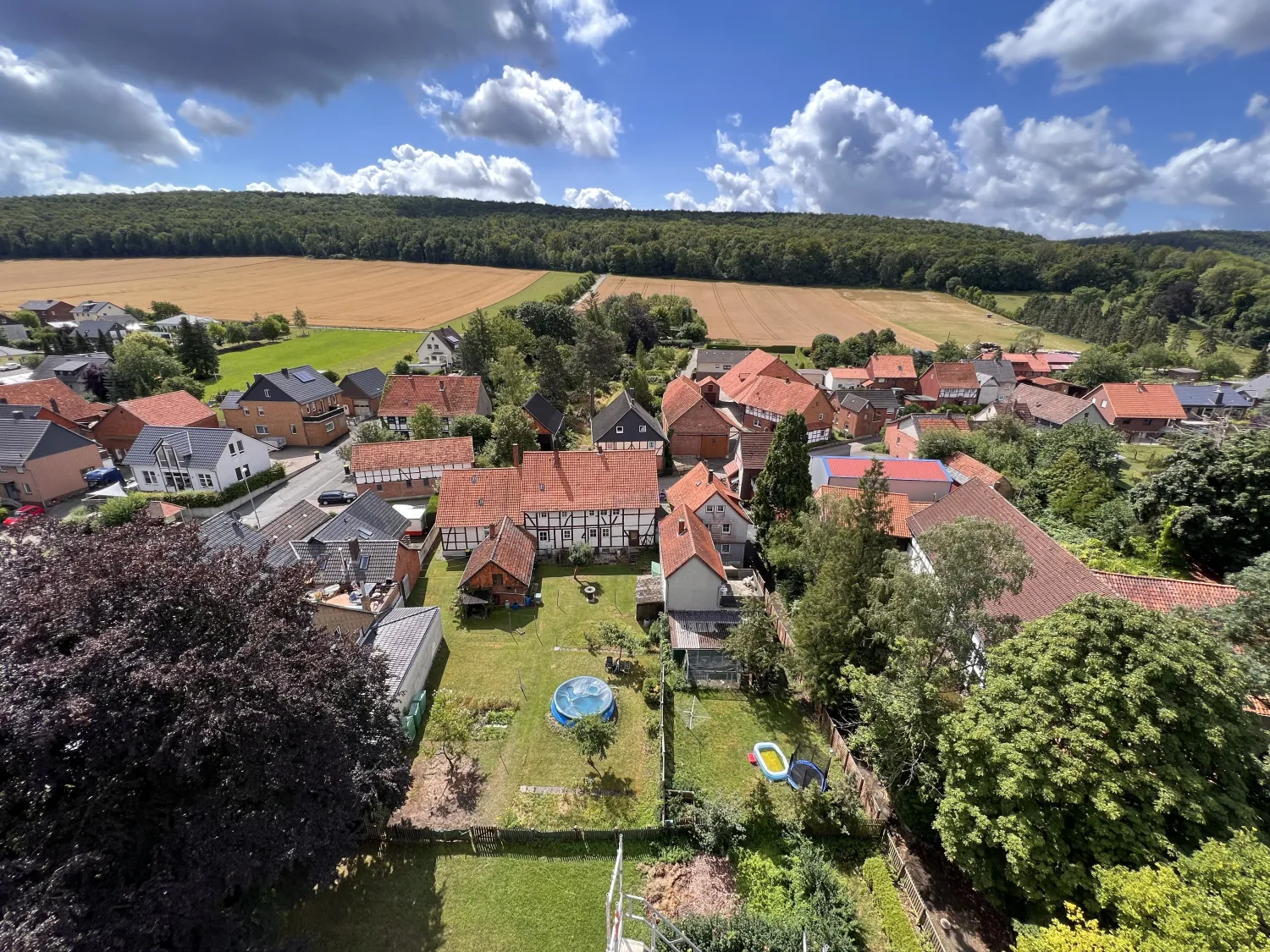 Restaurierung der Wetterfahne in Eberholzen - Der Blick vom Kichturm