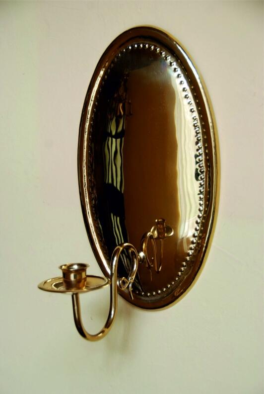 ovaler Blaker, m/Perlen, 1-arm., 330/195 mm, Messing