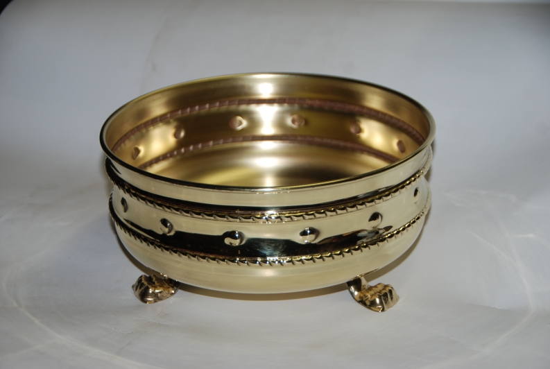 Messingschale, m.3 Löwenfüßen, 220 mm ø, 110 mm hoch